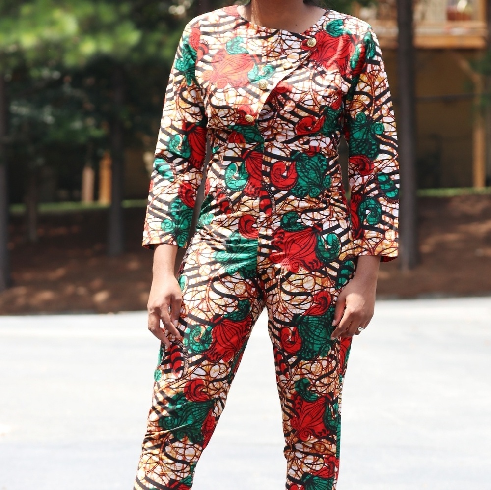 3/4 jumpsuit African print